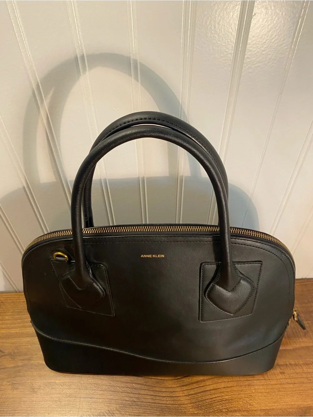 Anne Klein - Black Dome Satchel Handbag